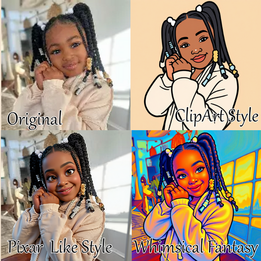 Your Child's Face - 5 Photo Conversions for your Personalized Craft Projects - Digital Download Product