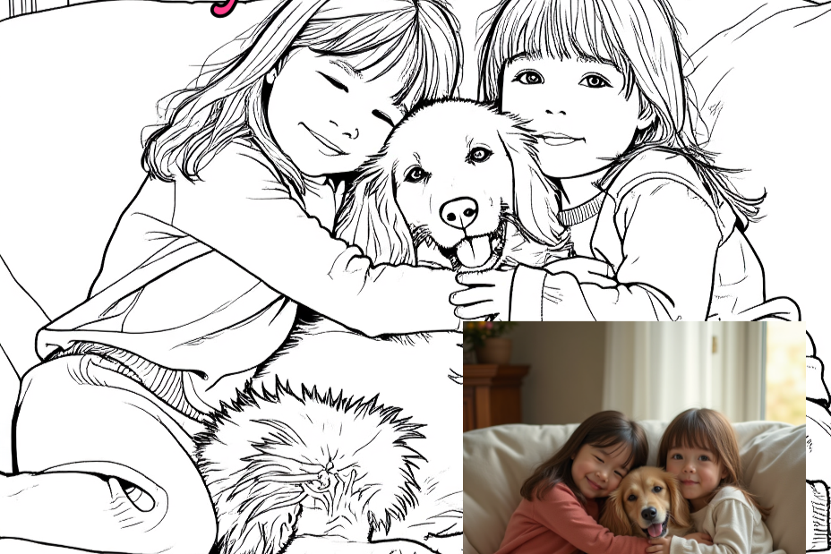 25 Personalized Coloring Pages Created from your Photos [Digital Download]