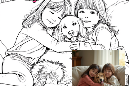 25 Personalized Coloring Pages Created from your Photos [Digital Download]