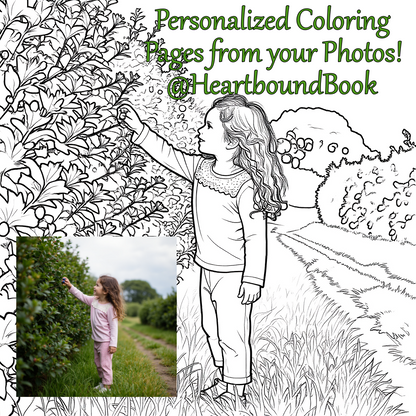 25 Personalized Coloring Pages Created from your Photos [Digital Download]