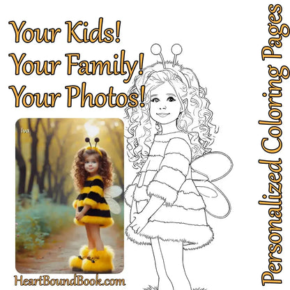 25 Personalized Coloring Pages Created from your Photos [Digital Download]