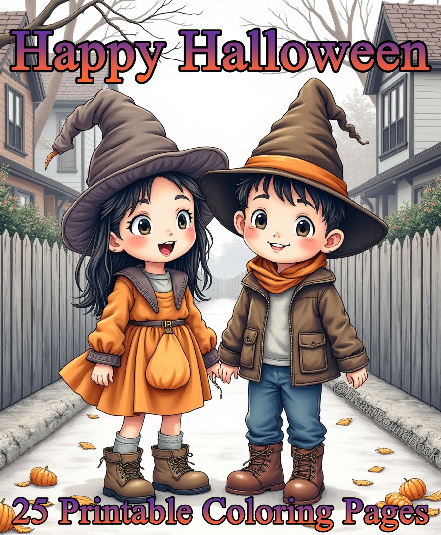 25 Halloween Coloring Pages for Ages 5-7 [Digital Download Product]