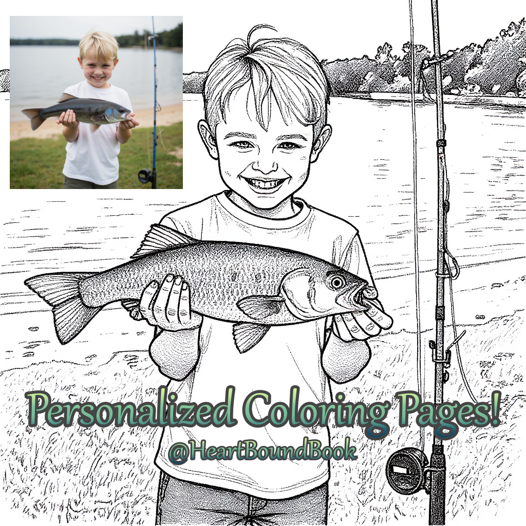 25 Personalized Coloring Pages Created from your Photos [Digital Download]