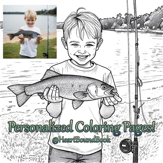 10 Personalized Coloring Pages Created from your Photos [Digital Download]