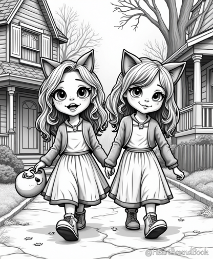25 Halloween Coloring Pages for Girls Ages 7-9 [Digital Download Product]