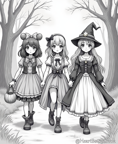 25 Halloween Coloring Pages for Girls Ages 8-12 [Digital Download Product]